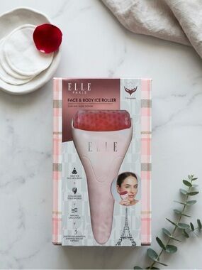 Elle Paris Face & Body Ice Roller - Pink and Red